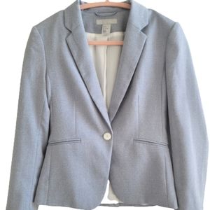 H&M Light Blue Single Button Fitted Blazer